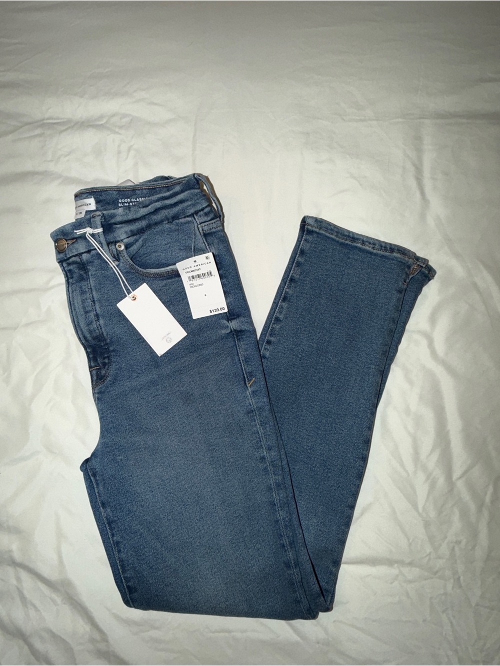 Good American Good Classic High Rise Slim Straight Women’s Jeans Size 6 / 28